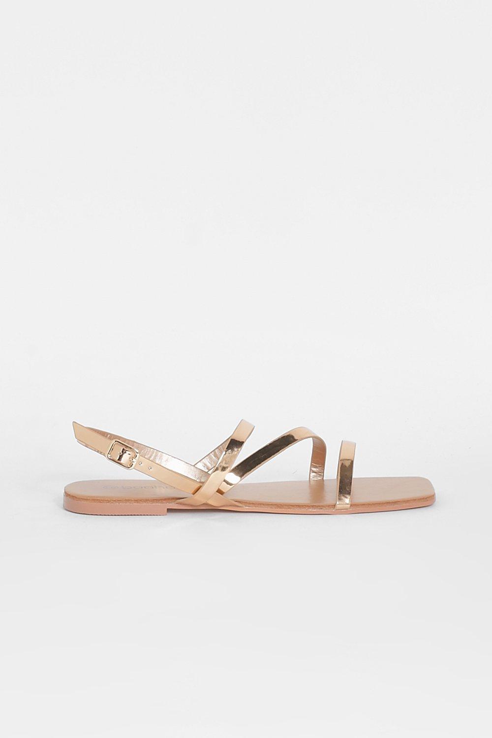 Rose gold 2025 sandals boohoo